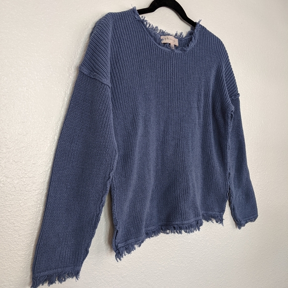 Philosophy Light Blue Sweater with Fringe - Picture 2 of 10